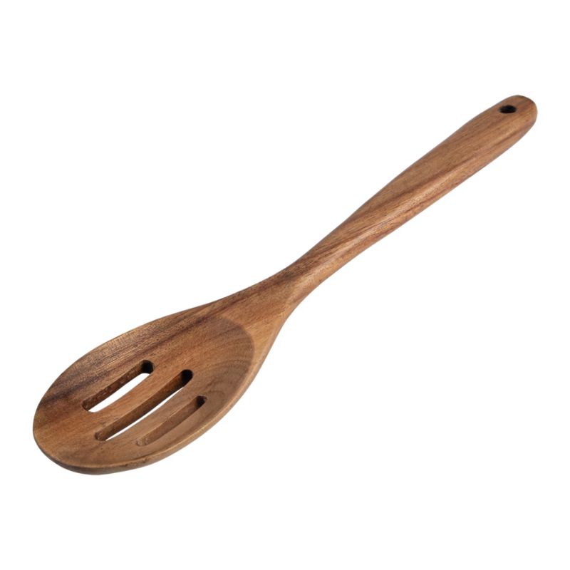 Alfresco Lane Acacia Wood Slotted Spoon - 33cm.