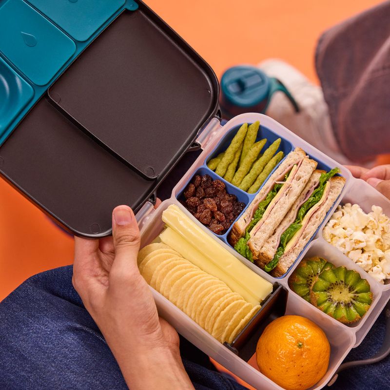 B.box silicone bento buddy lunchbox - shown inside lunchbox with food in. 