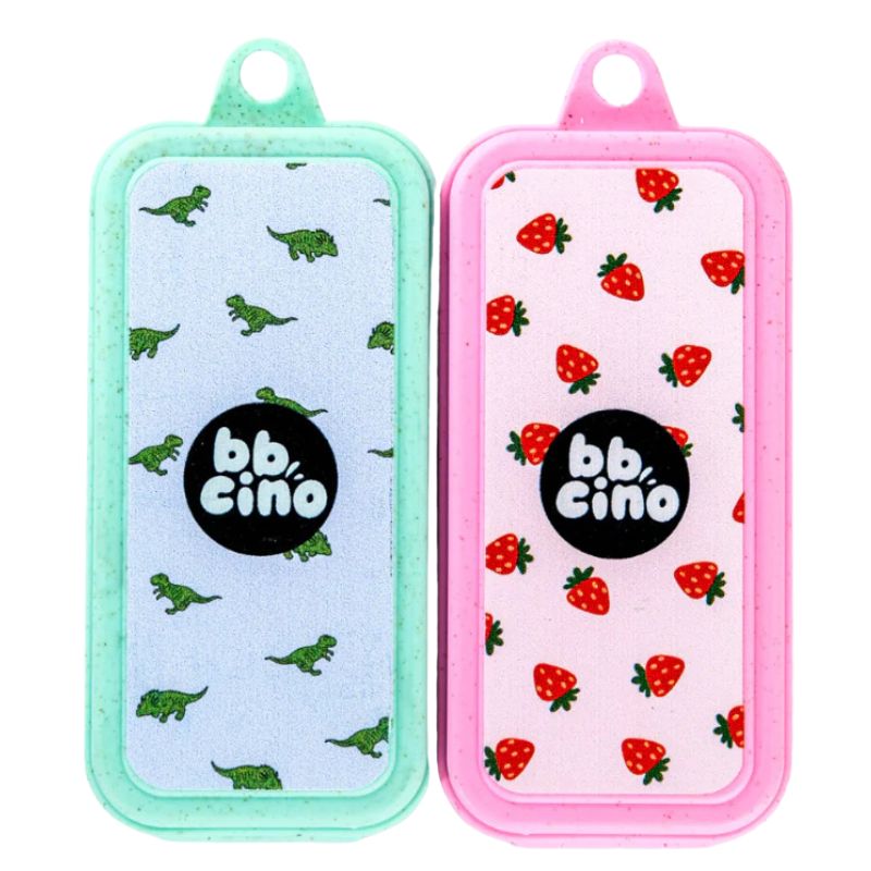 Bbcino - spare short silicone straws for baby chino cup - dinosaur and berry box. 