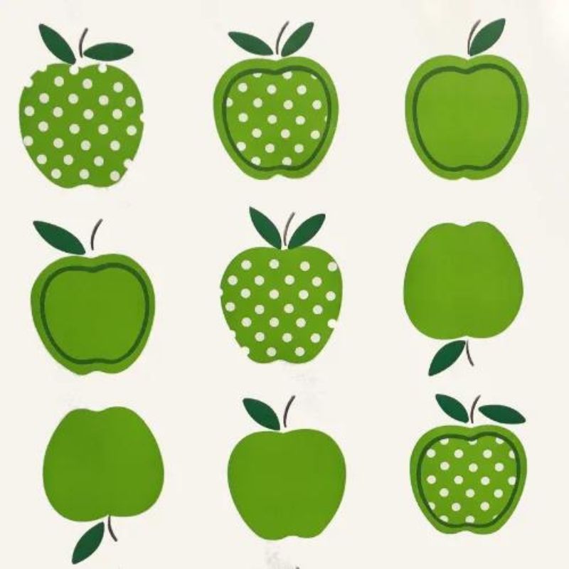 Ben Elke Mexican oilcloth tablecloth in Spotty Apples Green design.