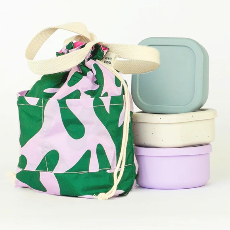 Big Bite Studios - Happy Pouch Club - lunch bag - Pink and Green Dream.