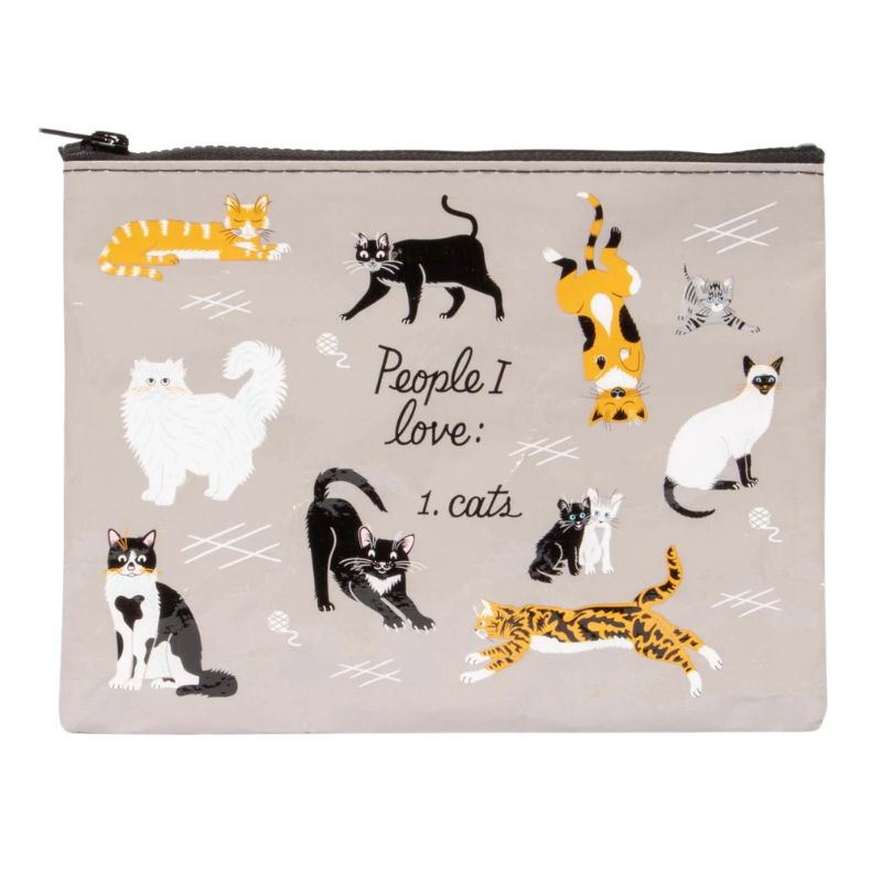 Blue Q Zipper Pouch - People I love: Cats.