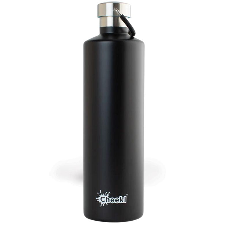 Cheeki Classic insulated stainless steel bottles - 1L in Matte Black.