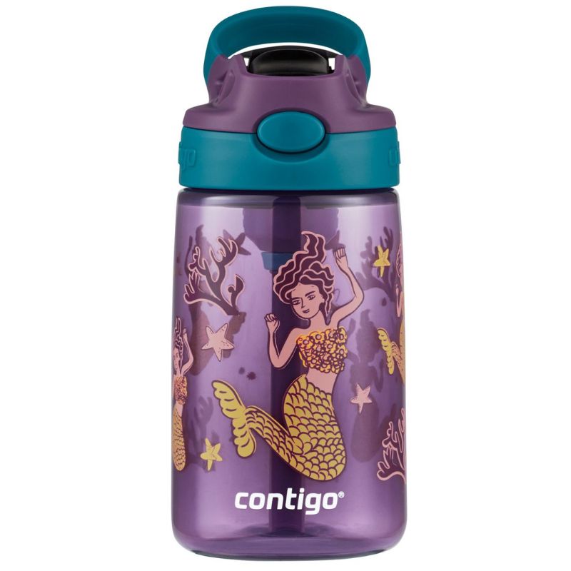 Contigo Kids Autospout Gizmo flip 414ml water drink bottle - Mermaids.