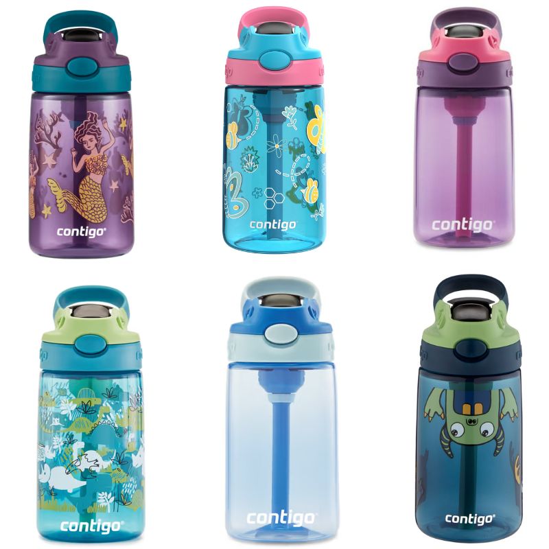 Contigo Kids Autospout Gizmo flip 414ml water drink bottle - mix of all new designs.