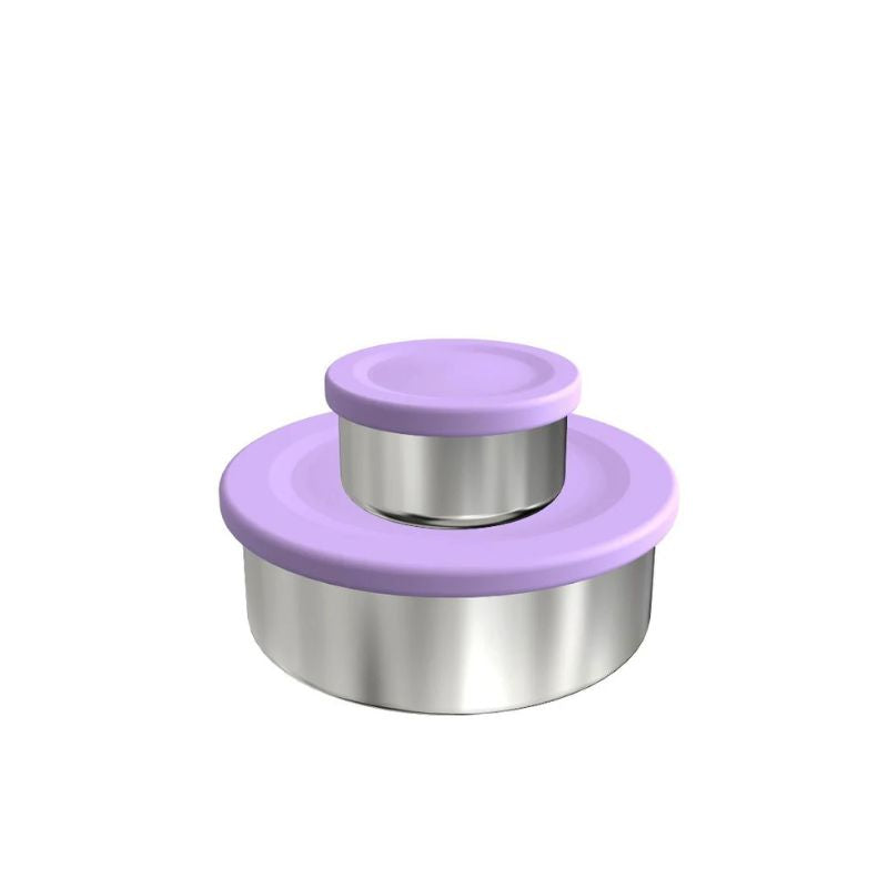 Ecococoon stainless steel snack pots - set of 2 - Grape.