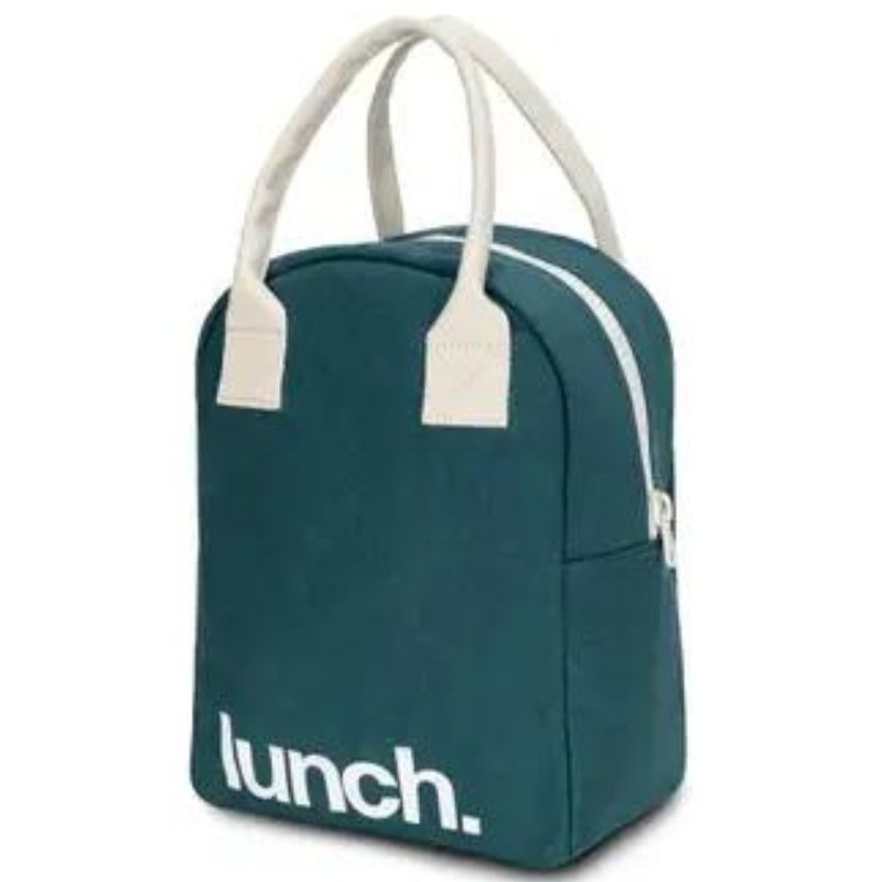 Fluf zipper lunch bag washable cotton - Cypress design.
