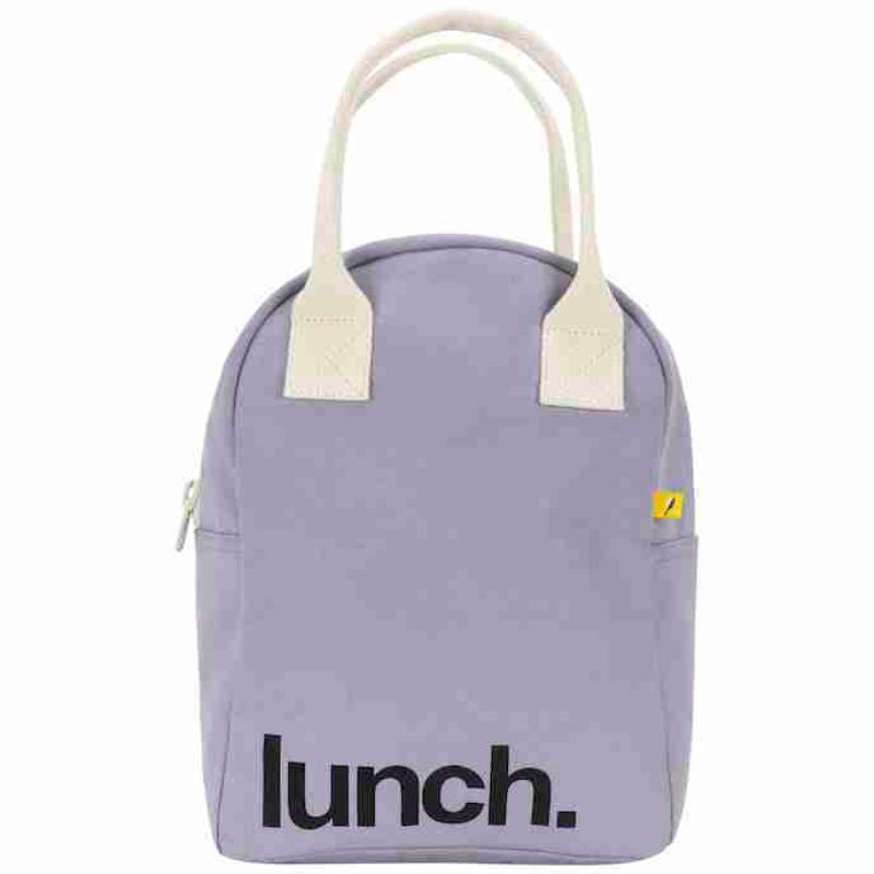 Fluf zipper lunch bag washable cotton - Lavender design