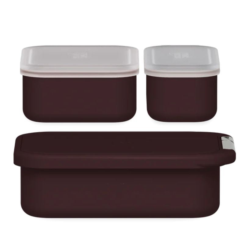 Frank Green Lunch Container with 2 smaller containers - Chocolate.