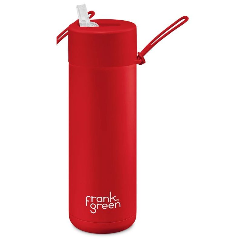 Frank Green Ceramic reusable bottle with straw - 20oz / 595ml - Atomic Red.