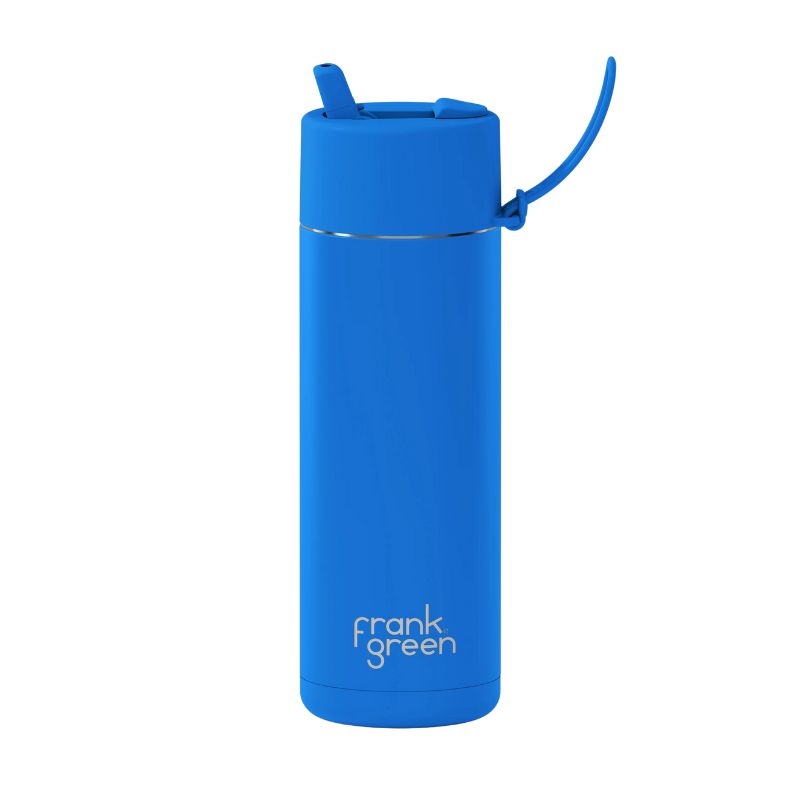 Frank Green Ceramic reusable bottle with straw - 20oz / 595ml - Blue Lagoon.