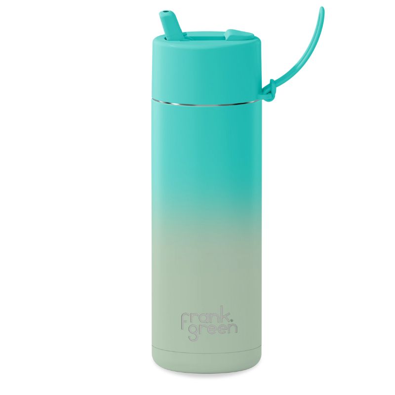 Frank Green Ceramic reusable bottle with straw - 20oz / 595ml - Bondi Bliss.