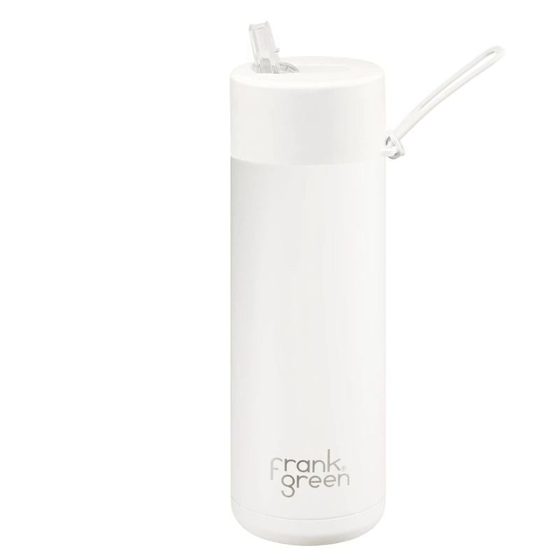 Frank Green Ceramic reusable bottle with straw - 20oz / 595ml - Cloud.