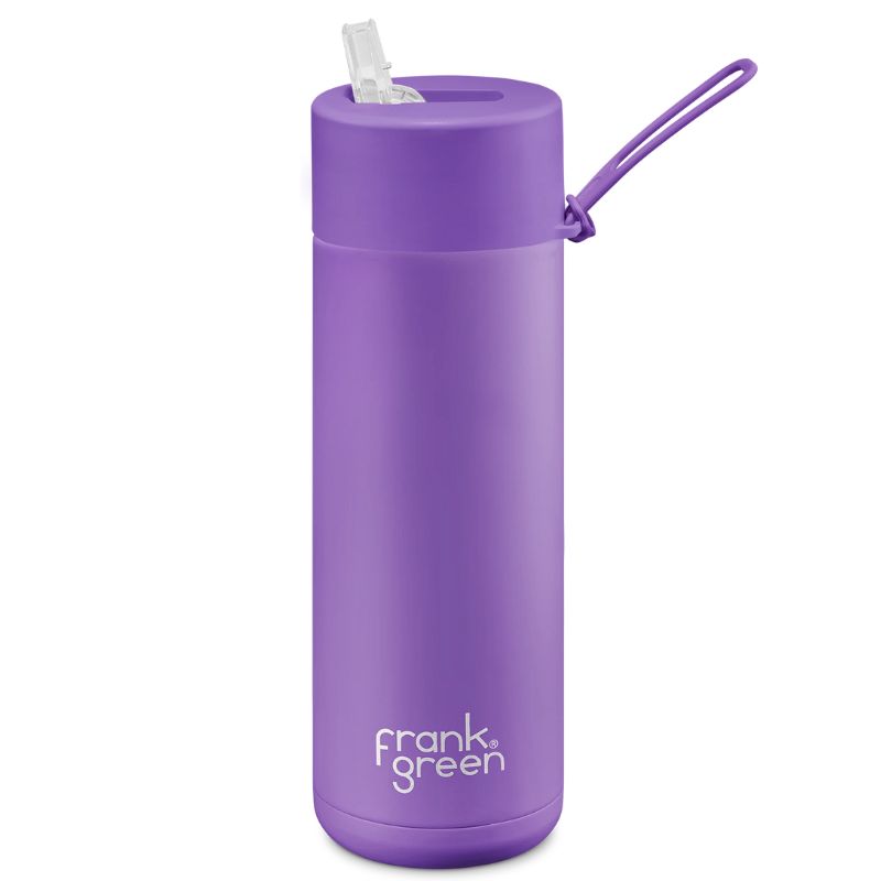 Frank Green Ceramic reusable bottle with straw - 20oz / 595ml - Cosmic Purple.