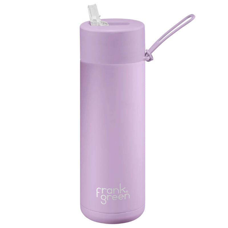 Frank Green Ceramic reusable bottle with straw - 20oz / 595ml - Lilac Haze.