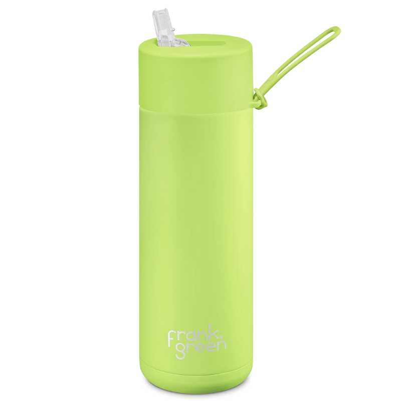 Frank Green Ceramic reusable bottle with straw - 20oz / 595ml - Pistachio Green. 