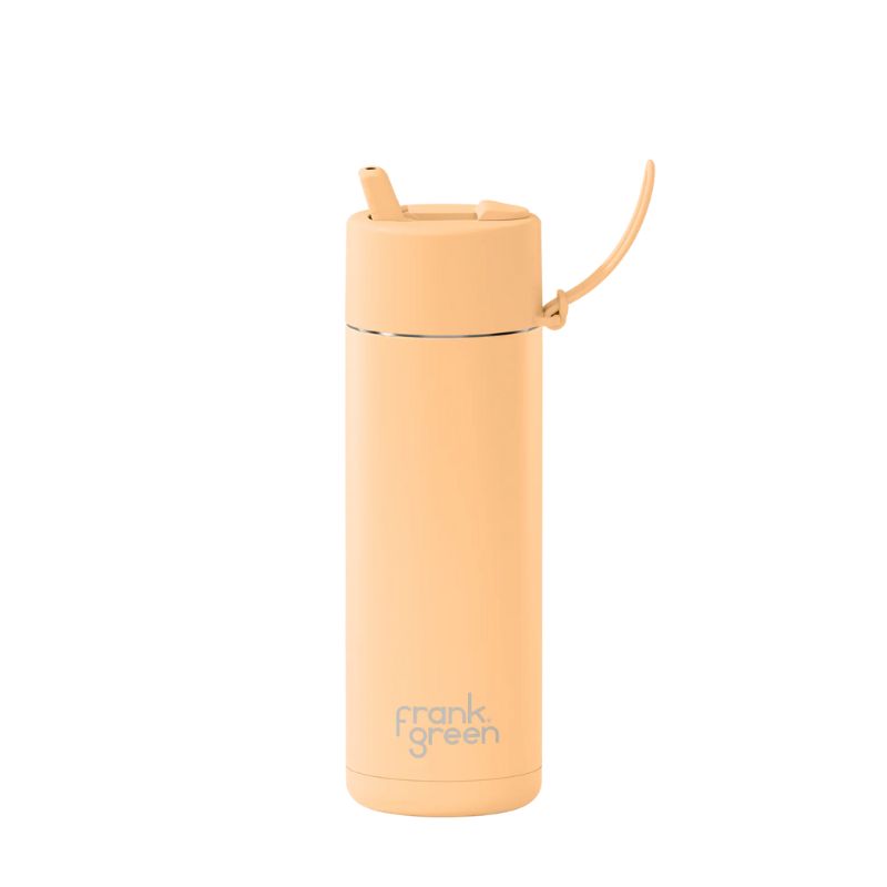 Frank Green Ceramic reusable bottle with straw - 20oz / 595ml - Solar GLOW.