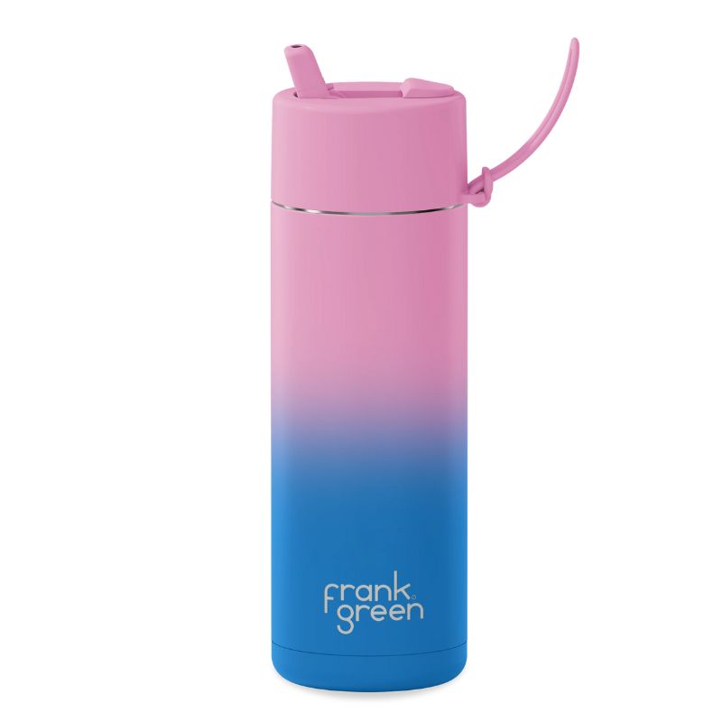 Frank Green Ceramic reusable bottle with straw - 20oz / 595ml - Wild Orchid. 