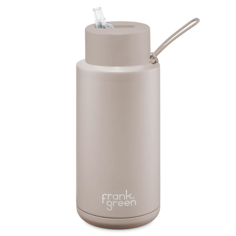 Frank Green ceramic reusable bottle with straw 34 oz / 1L - Moon Dust.