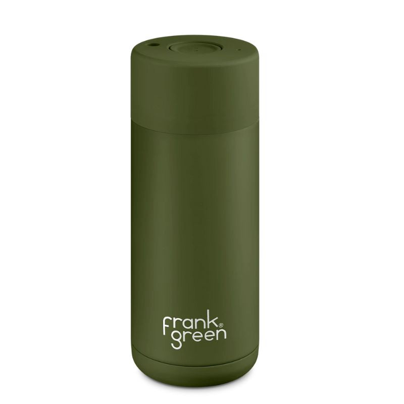 Frank Green ceramic reusable cup - coffee or tea cup - 16oz/475ml - khaki.