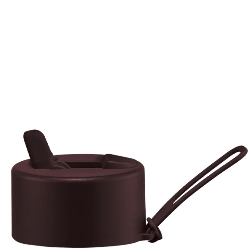 Frank Green replacement flip straw lid hull pack with strap - Chocolate.