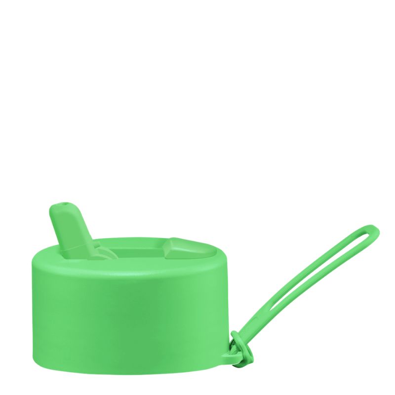 Frank Green replacement flip straw lid hull pack with strap - Neon Green.