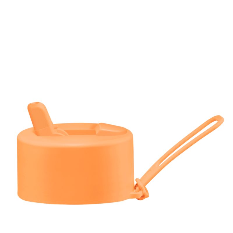 Frank Green replacement flip straw lid hull pack with strap - Neon Orange. 