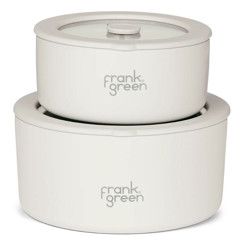 Frank Green stainless steel bowls with glass lids - set of 2 bowls - Cloud.