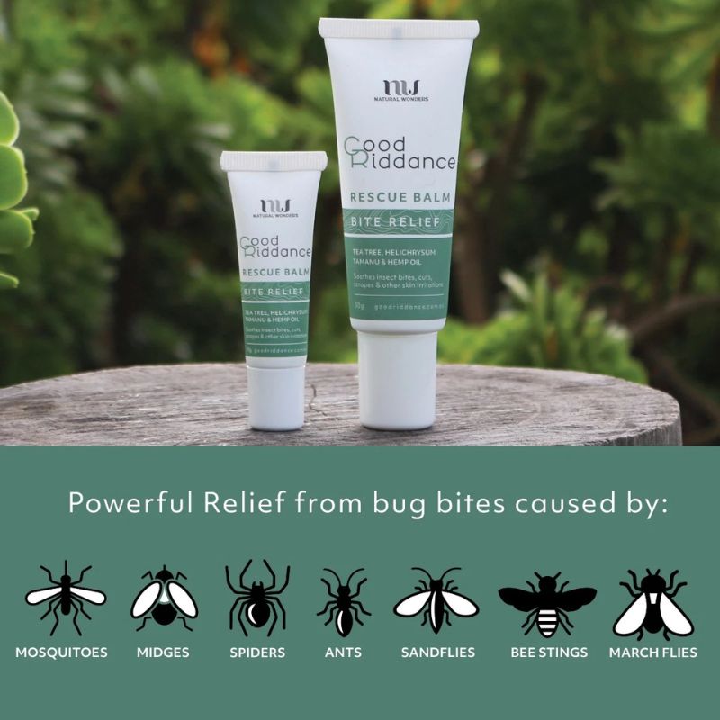 Good Riddance Rescue Balm 10ml and 30ml.