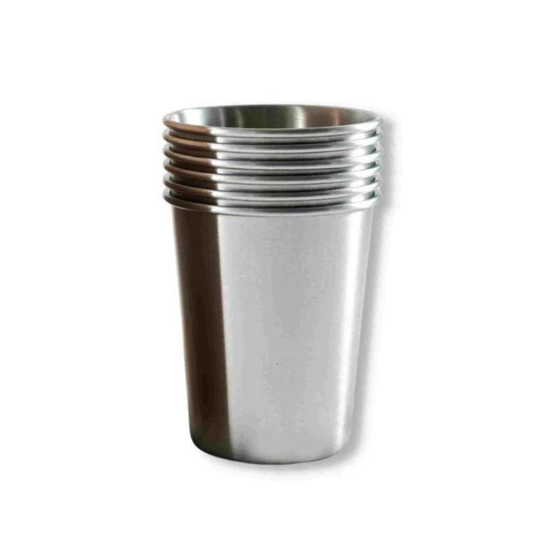 Goodly Gosh reusable stainless steel drinking cups 230ml - set of 6 cups. 