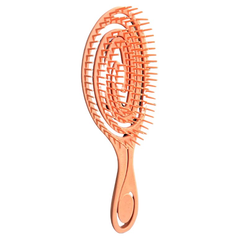 Green Essentials Wheat Straw spiral detangle hair brush - Coral.