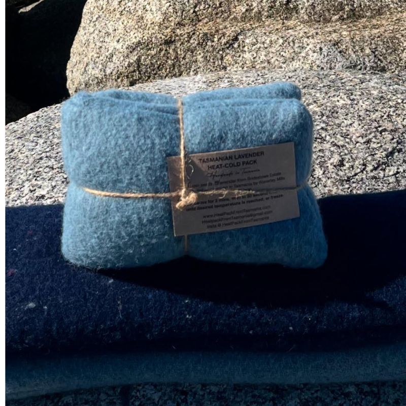 Heatpack from Tasmania - heat pack made from recycled wool - Light Blue. 