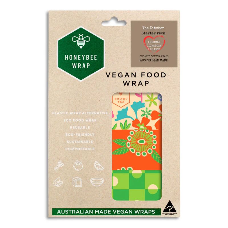 Honeybee Wrap - Vegan wrap - kitchen starter pack - 3 wraps - Flower Range.