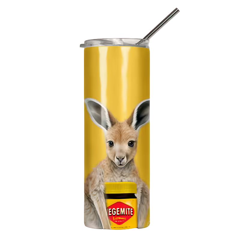 Ink and Fold 600ml stainless steel tumbler - Kangaroo.