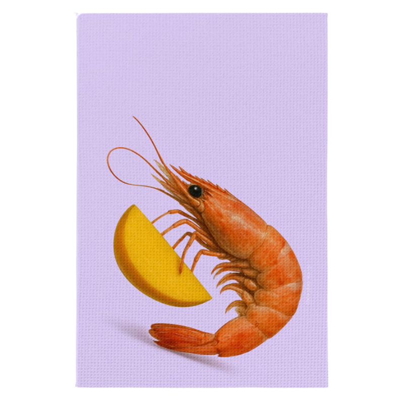 Ink and Fold - Australian animals tea towel set - Prawn.