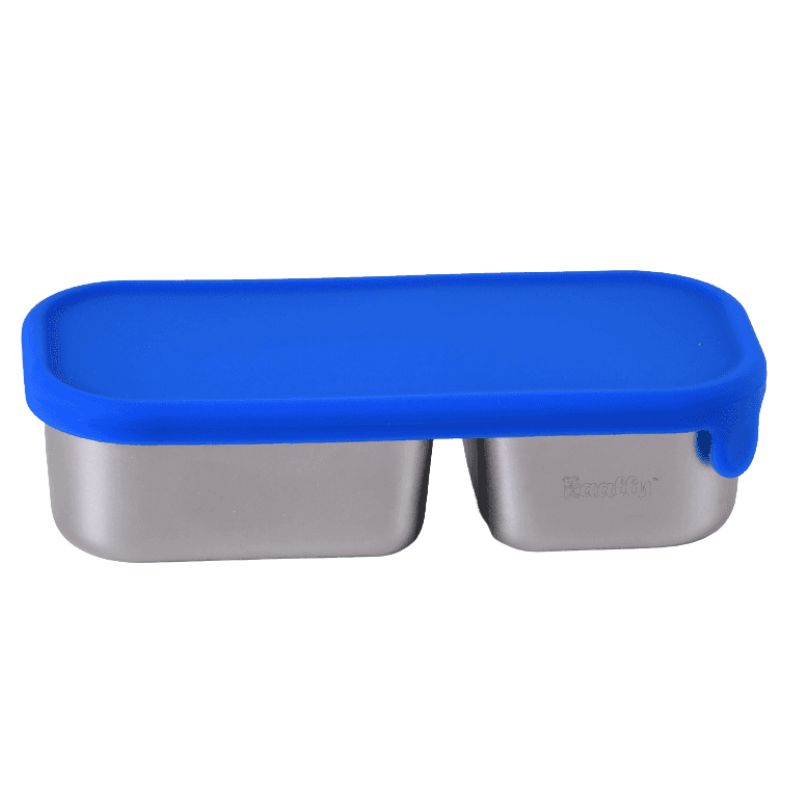 Kally cheese and cracker stainless steel snack pot 2 compartment - Blue.