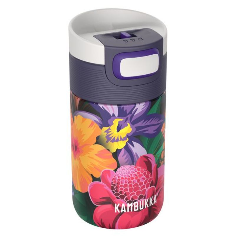Kambukka Etna 3 in 1 snap clean travel mug tumbler 300ml - Flower Power.