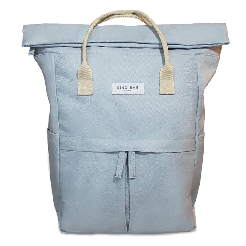 Medium backpack made by Kind Bag from 100% recycled plastic bottles - in Light Grey.