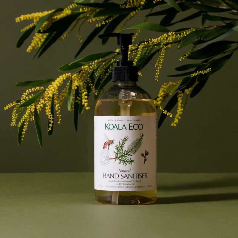 Koala Eco hand sanitiser 500ml bottle with pump. 