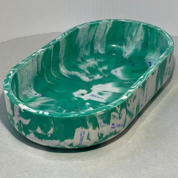 Long Bread Tag Bowl made from recycled bread tags My Green Stuff