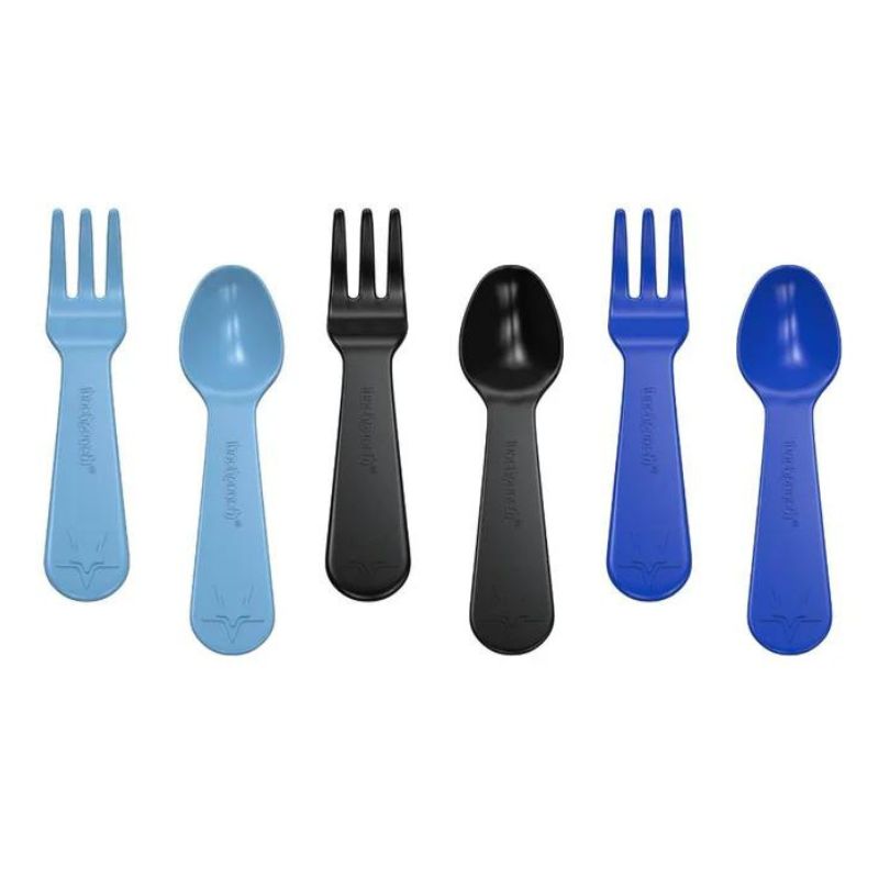 Lunch Punch - fork and spoon set - Blue.