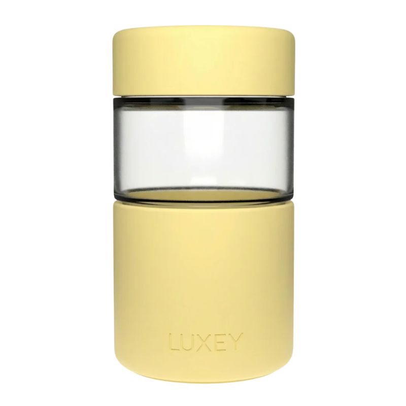 Luxey Original reusable glass coffee cup - 12oz/340ml/355ml - Butter.