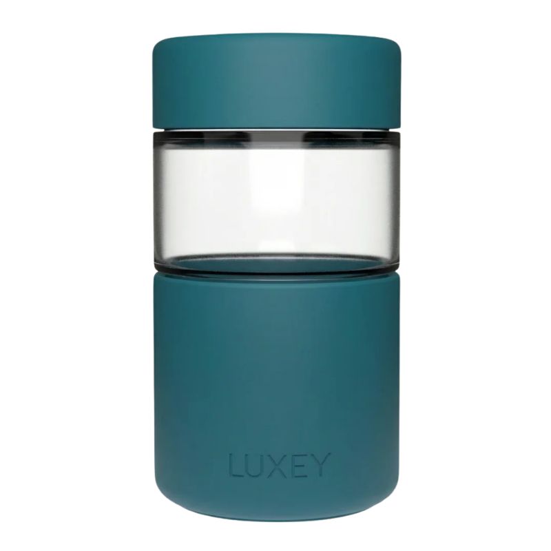 Luxey Original reusable glass coffee cup - 12oz/340ml/355ml - Ocean.