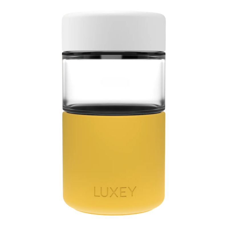 Luxey Original reusable glass coffee cup - 12oz/340ml/355ml - Sunny.