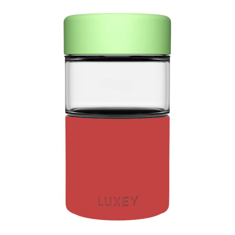Luxey Original reusable glass coffee cup - 12oz/340ml/355ml - Watermelon.