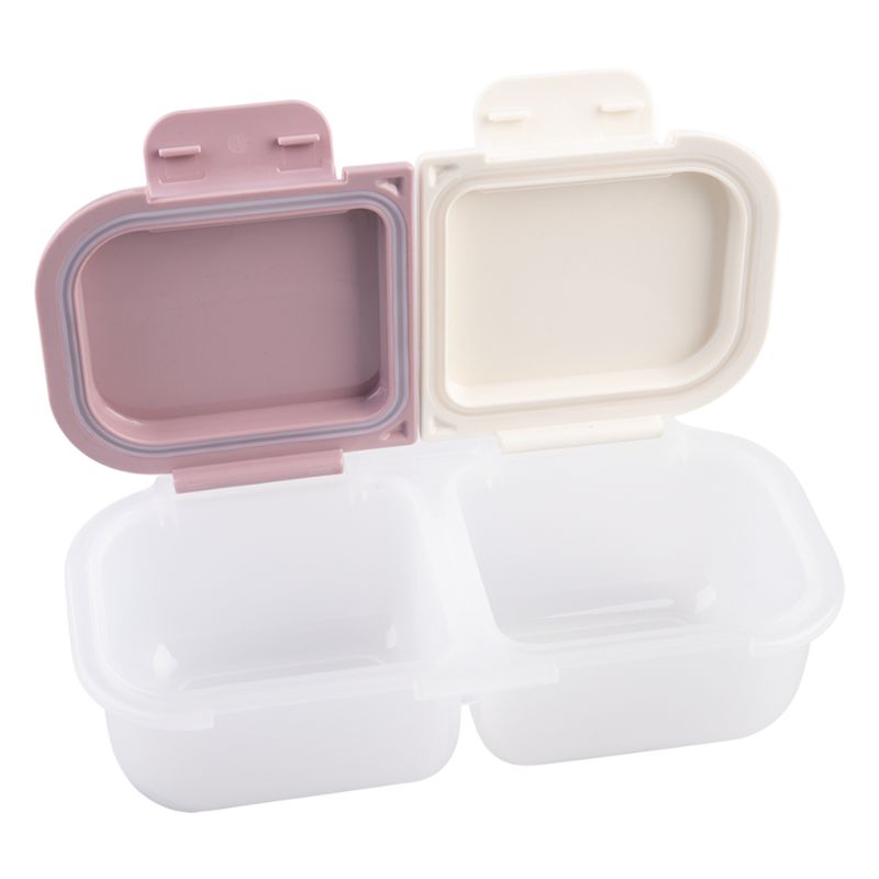 Melii Luxe 2 compartment snack container - Pink/Ivory.