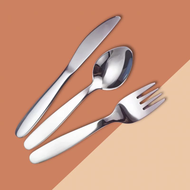Montessori Mates kids stainless steel cutlery - 2 sets.