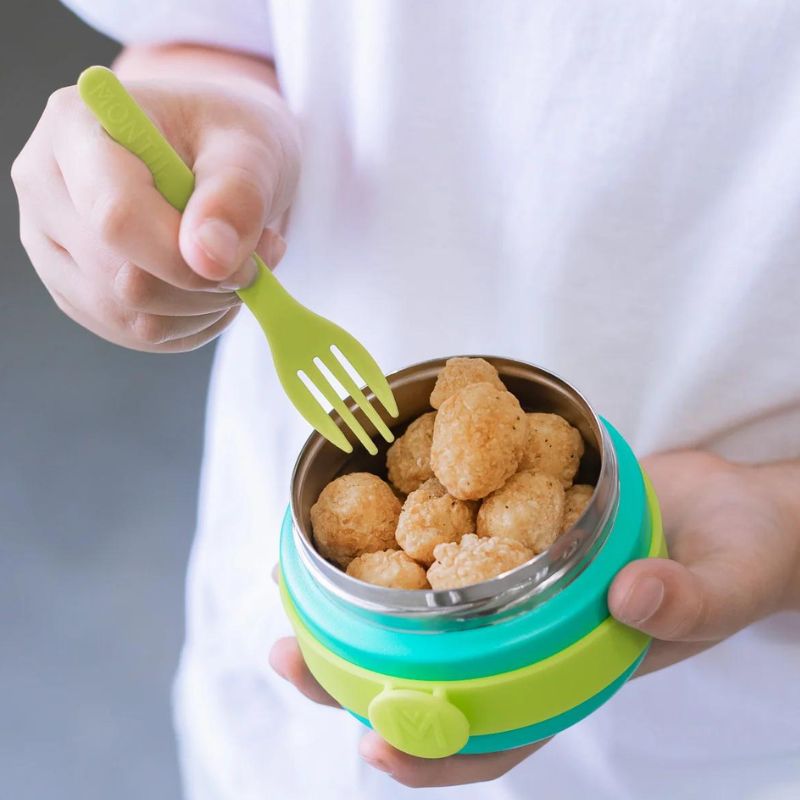 Montiico insulated mini food jar - shown with food in. 