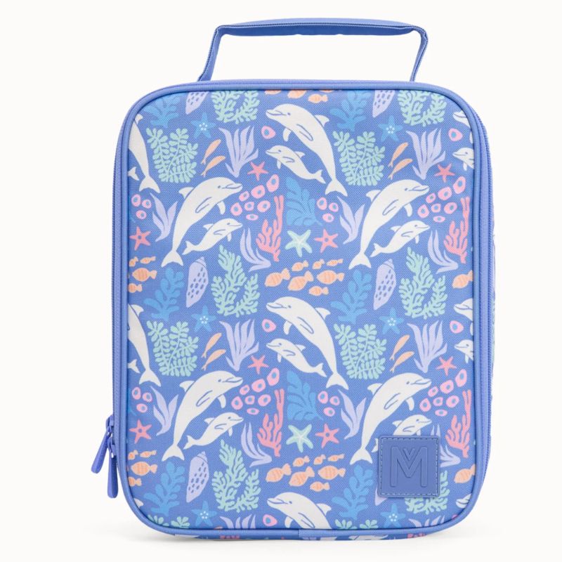 MontiiCo large Insulated lunch cooler bag in the new larger size - Dolphin Dreams.