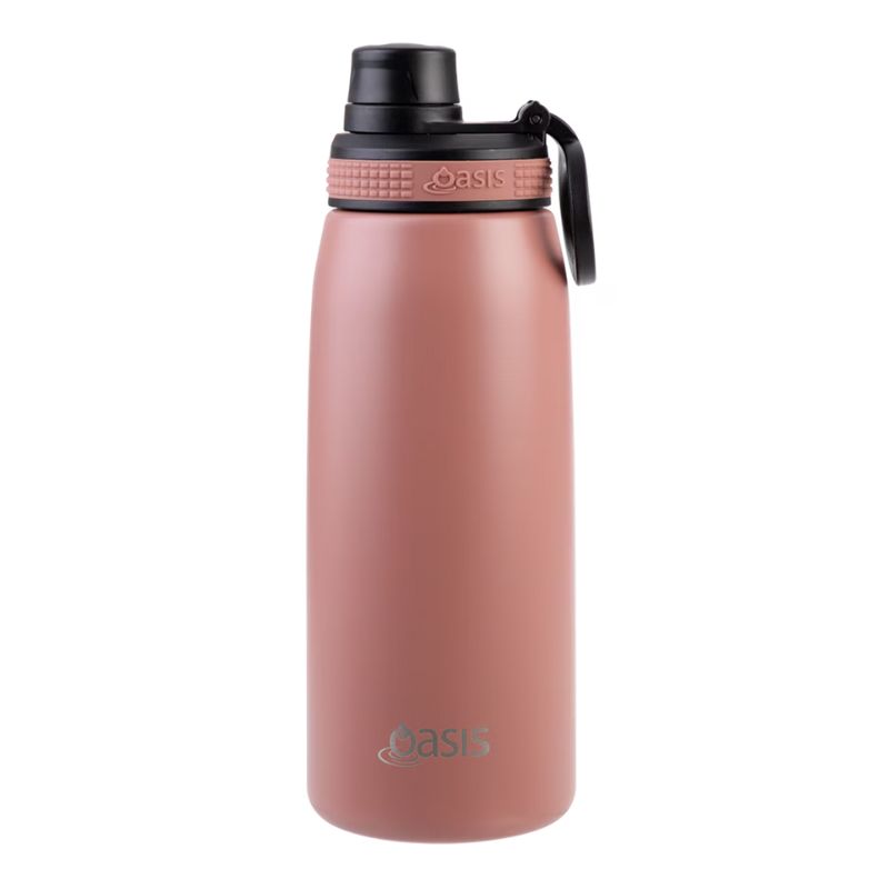 Oasis 780ml sports bottle double walled insulated stainless steel bottle with screw cap lid - Auburn.